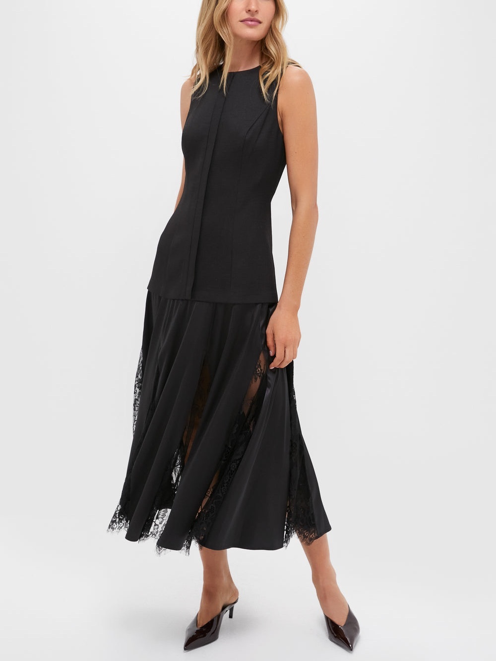 Hyacinth House Black Mixed-Media Coco Maxi Dress